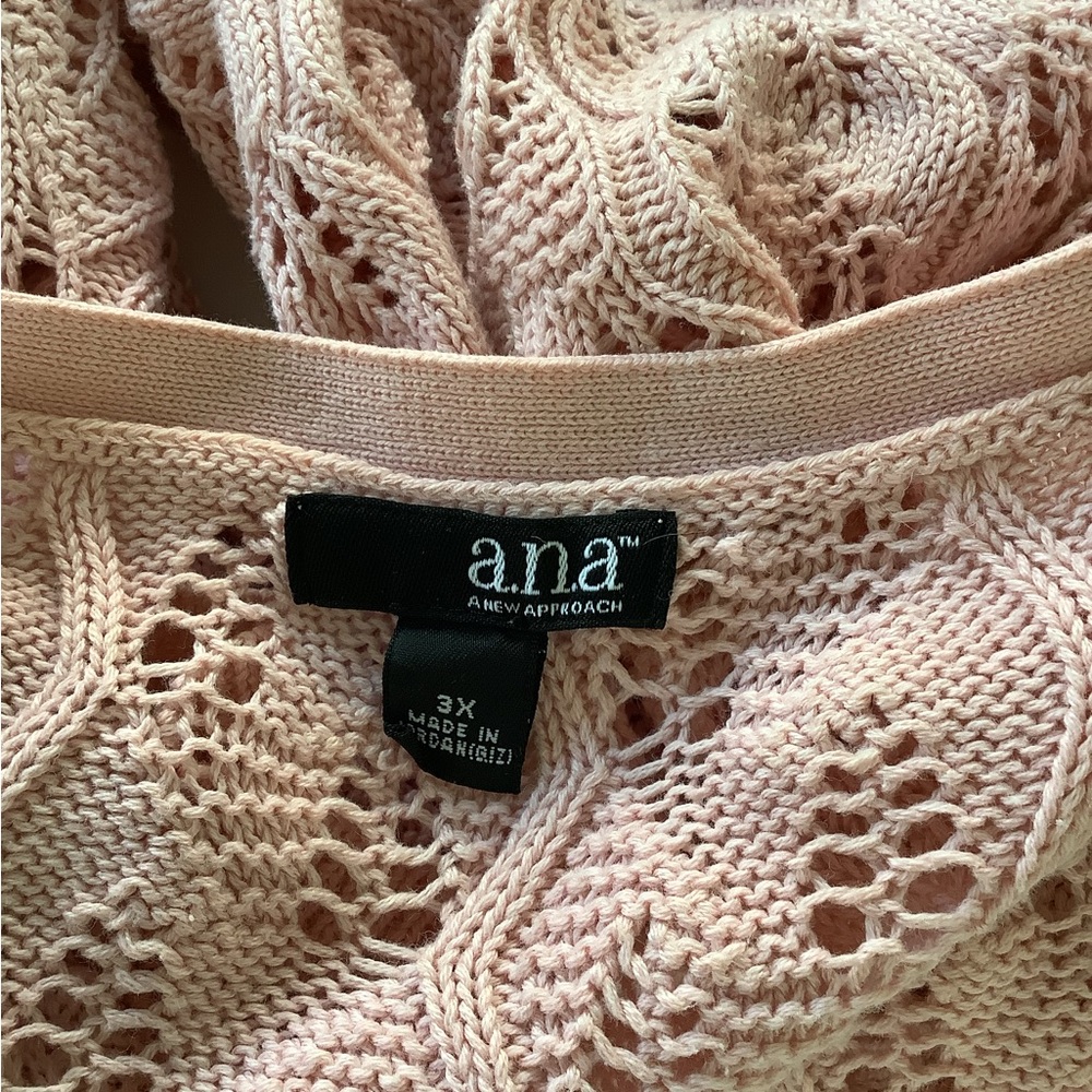 a.n.a Light Pink Open Knit Cardigan - Picture 7 of 7